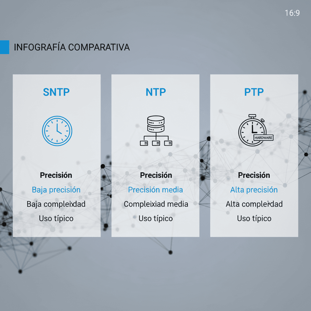NTP, SNTP y PTP: ¿qué sincronización de tiempo necesito? Cover
