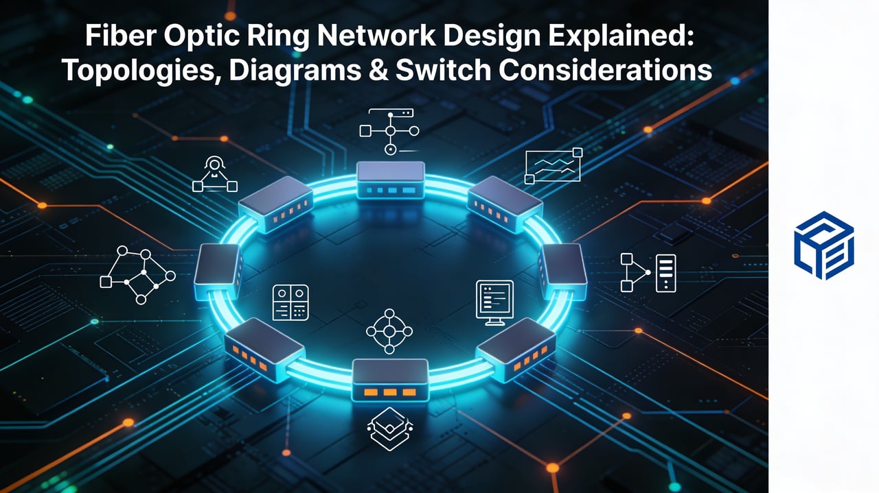 Diseño de Redes en Anillo de Fibra Óptica: Topologías, Diagramas y Consideraciones para Conmutadores Cover